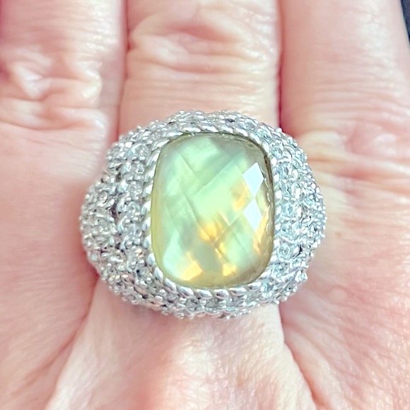 Gorgeous Judith Ripka Smoky Quartz Diamonique/CZ ring